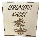 Urlaubs Kasse aus Holz Spardose